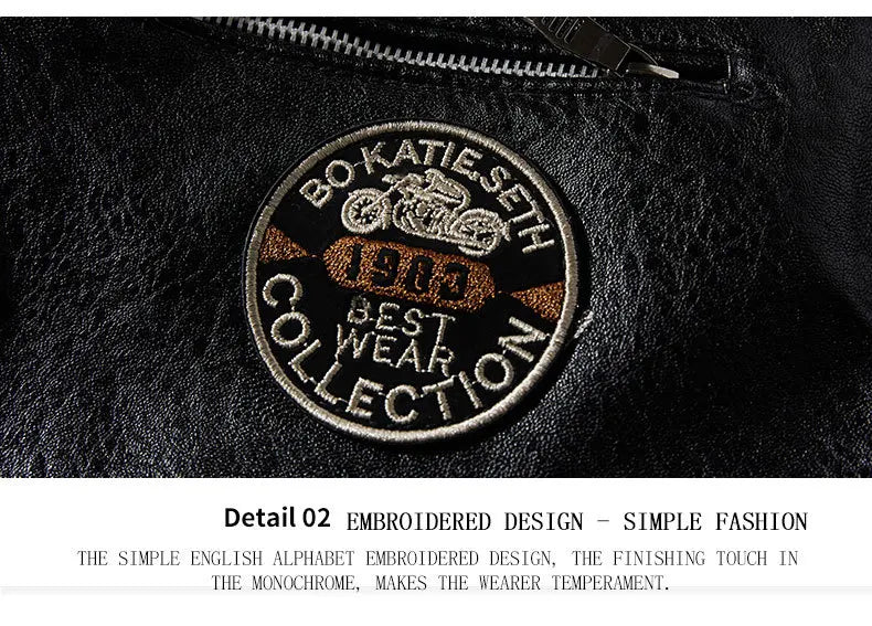 Motorcycle Jacket Men Motorcycle Riding PU Leather Jackets Fleece Padded Biker Windbreaker Male Stand Collar Casual Chaquetas