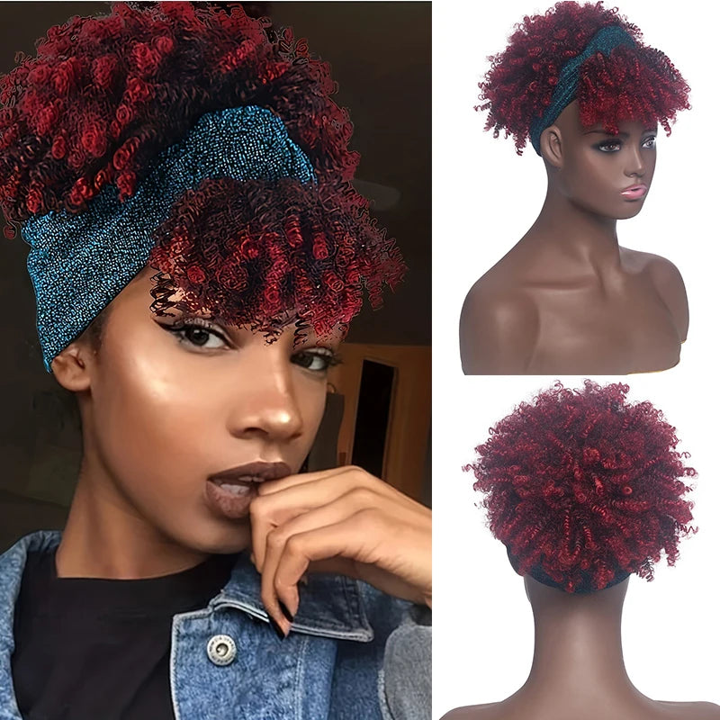 Afro Curly Headband Wig