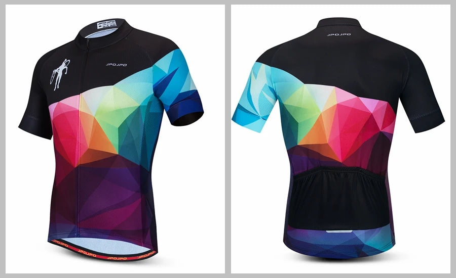 Maillot de Ciclismo para Hombre, Bicicleta de Montaña, Carretera, MTB, Camiseta de Verano, Ropa de Ciclismo de Carreras, Uniforme, Chaquetas, Blanco y Rojo