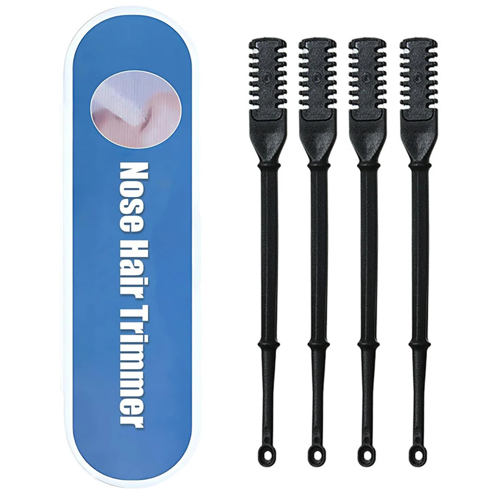 4Pcs Nasal Hair Cutter Nose Hair Trimmer 2-in-1 Manual Nostril Hair Removal Tool Double Sided Blade Hair Removal Accessory