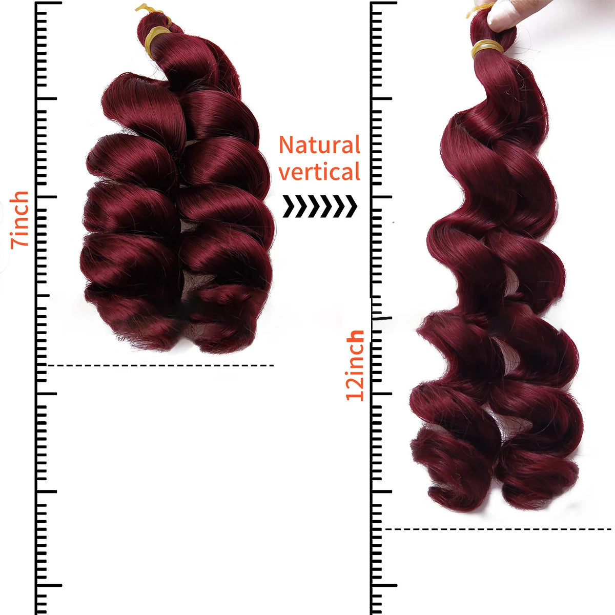 Synthetic Hair Extensions for Boho Braids & Twists French Curl Crochet Braiding wig Ginger Brown Loose Wave Spiral Curl Braiding