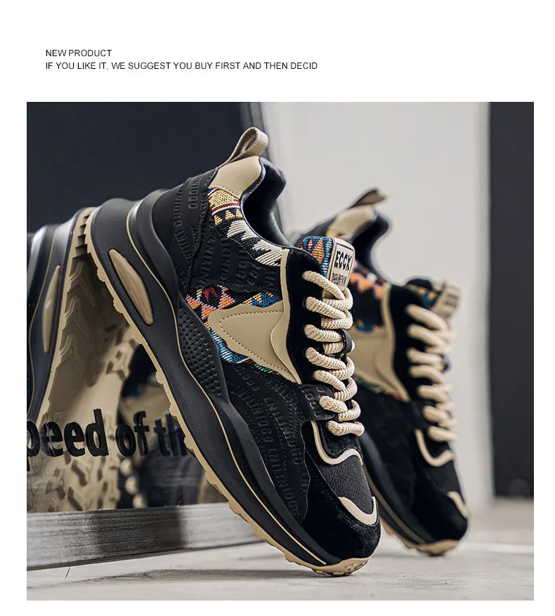 Men's Shoes Spring New Casual Versatile Comfortable Fashion Trend Niche Non-slip Wear-Resistant Retro Sneakers