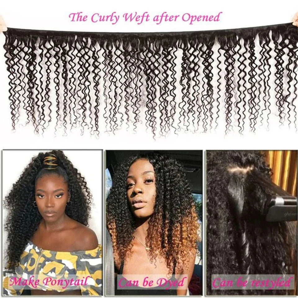 Paquets de cheveux humains bouclés crépus péruviens en gros 1/3/4 pièces extensions de cheveux naturels postiche femme paquets de cheveux humains Remy