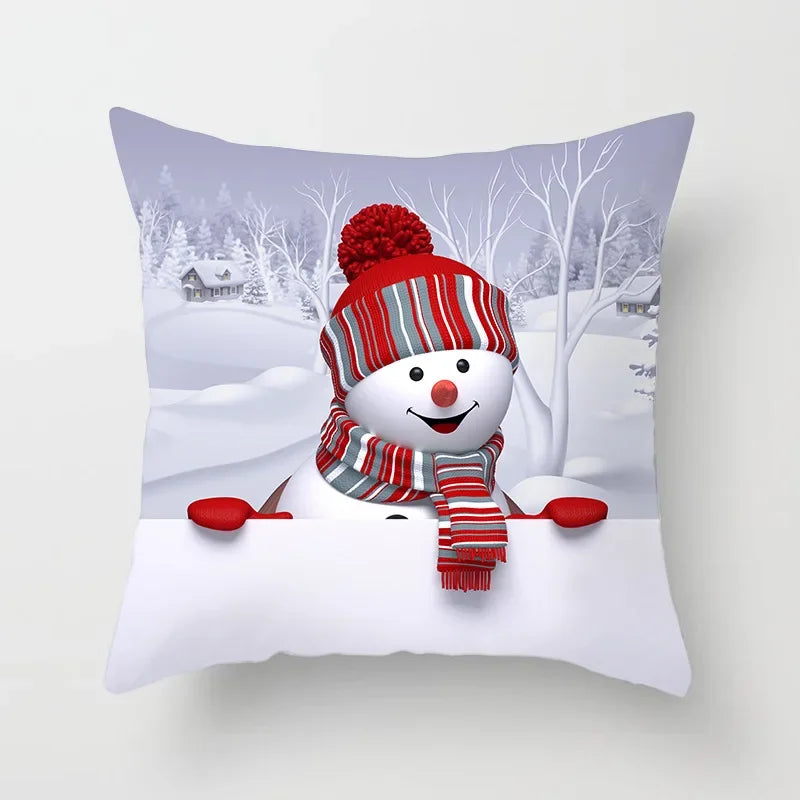 Merry Christmas Cushion Cover Christmas Decorations for Home 2021 Cristmas Ornament Noel Xmas Decor Navidad Happy New Year Gifts