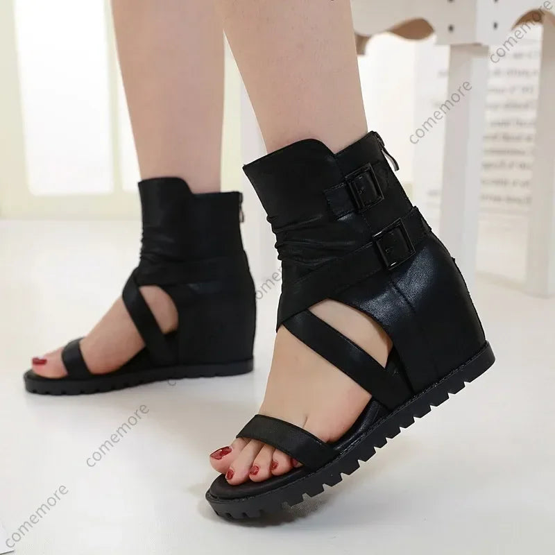Zapatos De Mujer Shoes Woman Sandals Luxury Sandals Women Designers Retro Wedge Heels Buckle Straps Soft Sole Ladies Slippers