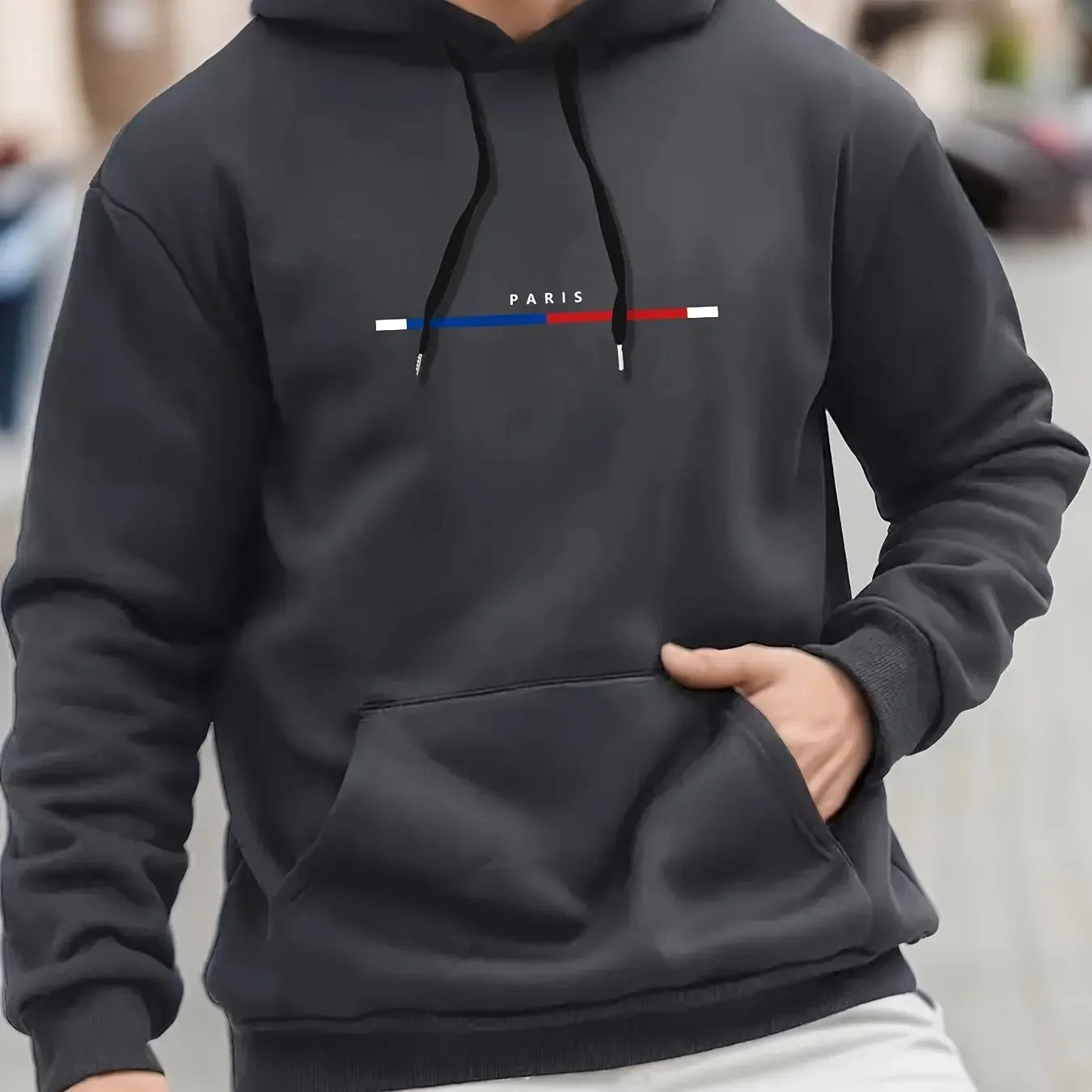 Paris printed hoodie for men's casual autumn and winter, minimalist hoodie, new spring and autumn hoodie