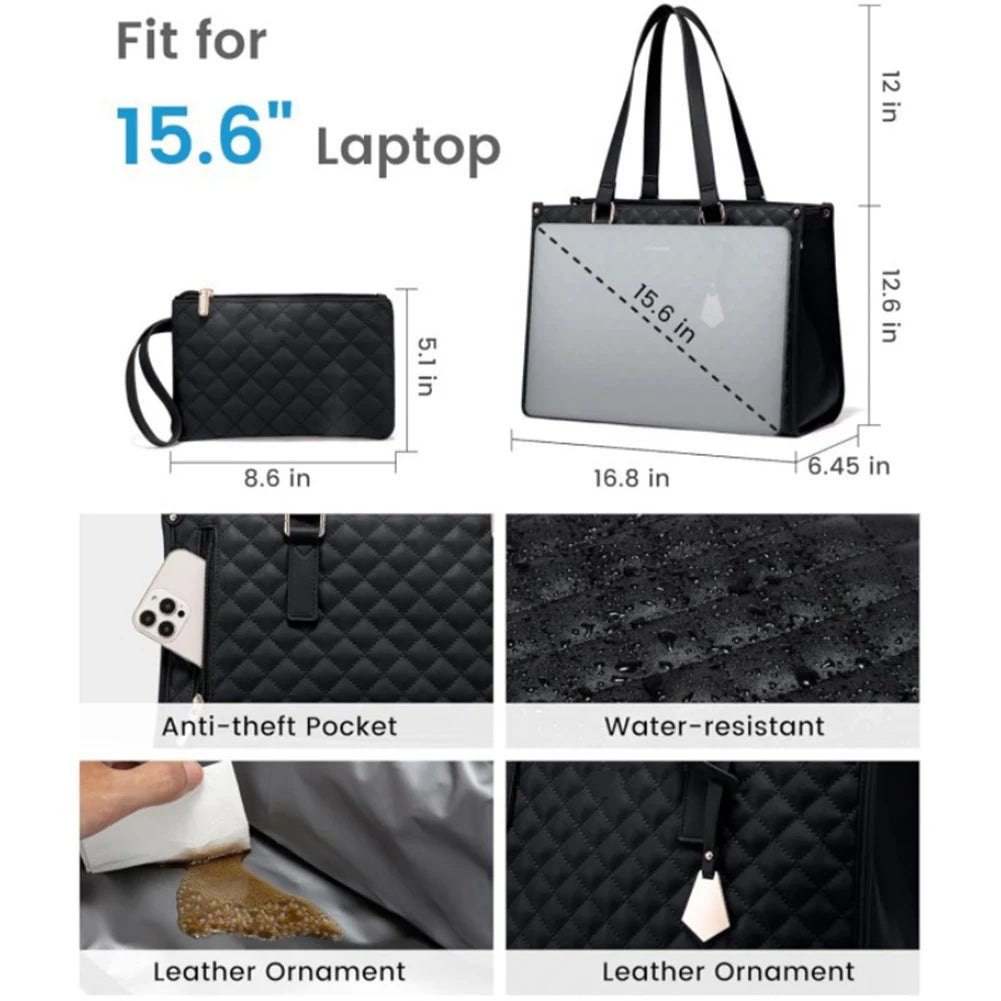 2-in-1 Lunch Tote Bag Laptop Bag with Purse Multi-Function Business Lunch Bag Lunch Box Handbag for Work Office Camping Picnic