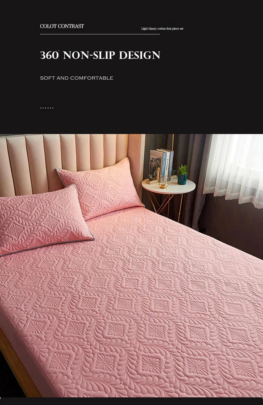 Quilted Waterproof Mattress Protector Cover Elastic Fitted Sheet Style Double Bed Protection Pad Twin Queen King 140 160x200cm