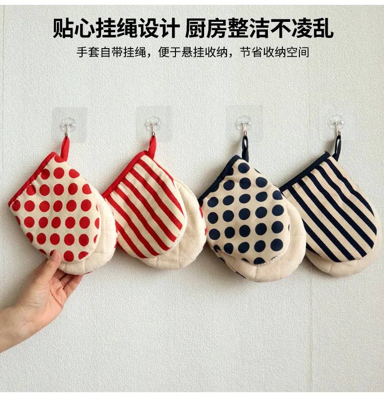 Gants de cuisine Gants anti-chaleur japonais Gants pour micro-ondes Gants isolants thermiques en coton