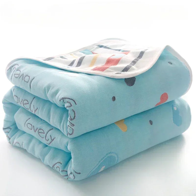 High Quality Cotton Sheet Six Layer Gauze Towel Quilt Summer Cool Blanket Children's Baby Blanket Adult Blanket Bedding