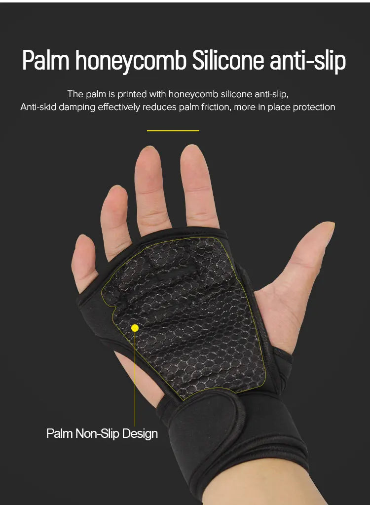 Guantes de entrenamiento deportivo para hombres y mujeres Guantes de gimnasio para hacer ejercicio, culturismo, levantamiento de pesas, protectores de palma y muñeca