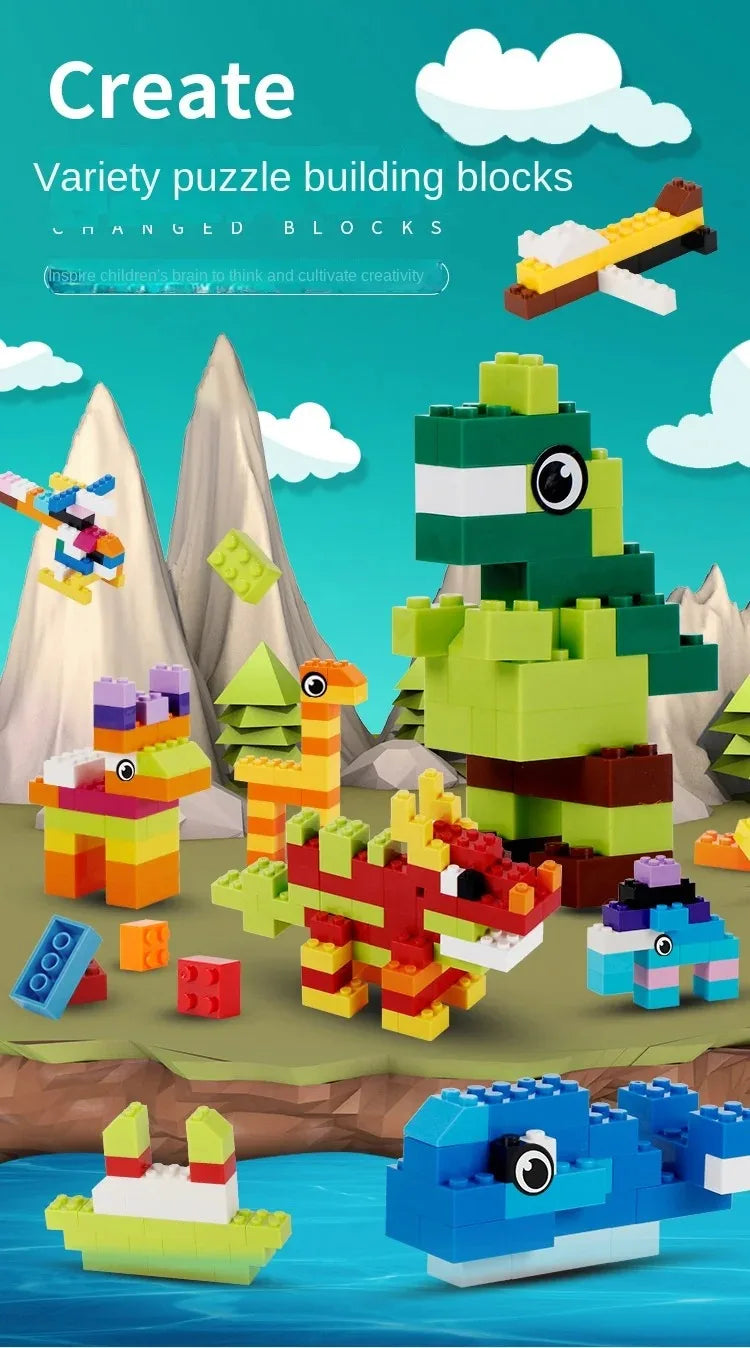 1000 Piezas de bloques de construcción creativos a granel Urban Classic Set, bloques de construcción ensamblados, regalo de cumpleaños, juguetes educativos para niños.