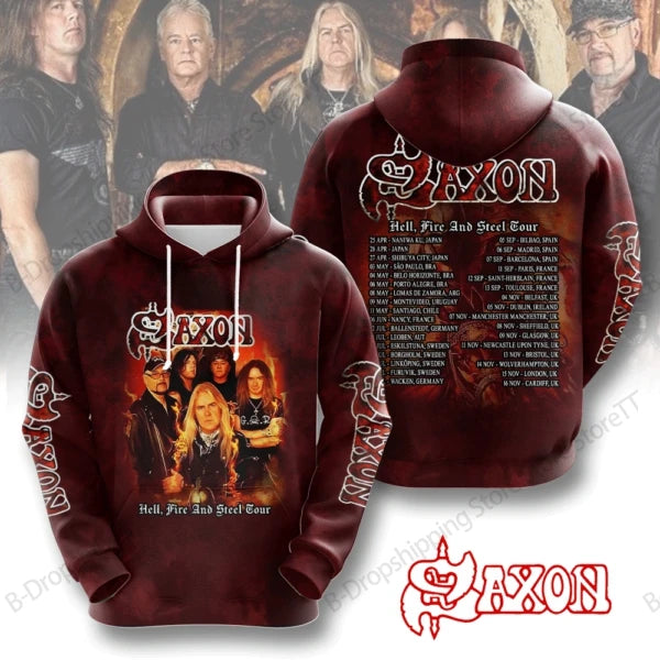 Men Hoodies Rock Saxon Band 3d Print Hoodie Men Women Fashion Hoodies Sweatshirt Teen Coat Women Sweat Album Hoodie Male Clothes