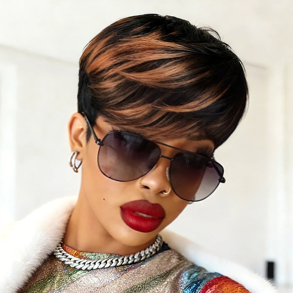 1B/30 Highlight Pixie Wig