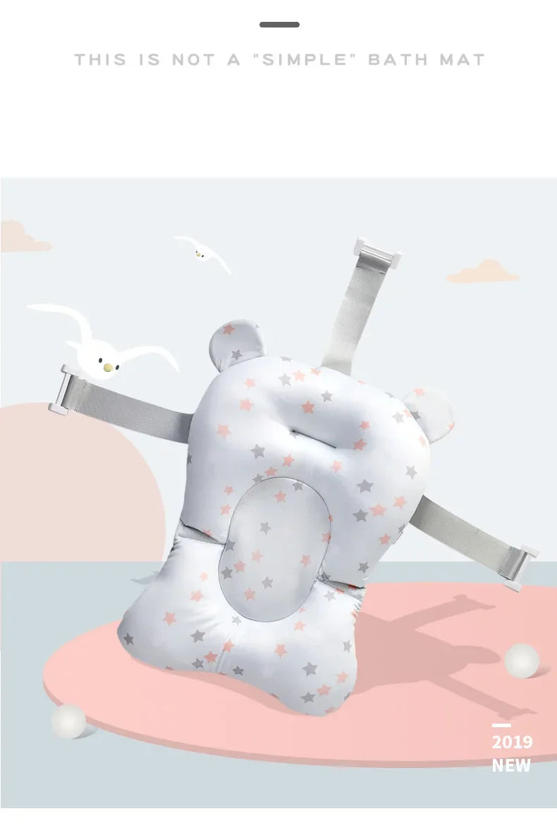 Cojín Flotante de Seguridad para Bebés Antideslizante para Bañera, Asiento de Baño Portátil, Almohadilla de Apoyo para Ducha