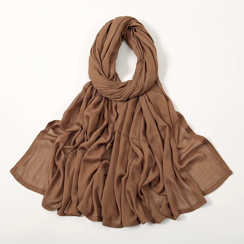 Hijabs musulmanes para mujer, pañuelos finos lisos, chales para mujer musulmana, pañuelo suave de viscosa y rayón, turbante islámico, diadema de 200x85cm