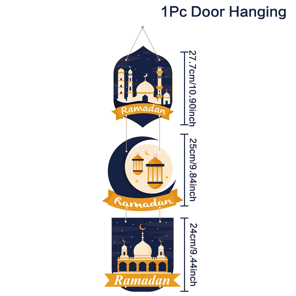 EID Mubarak Decorations Door Hanging Ramadan Decor for Home Door Hanging Ramadan Kareem Islamic Muslim Party Eid Al Adha