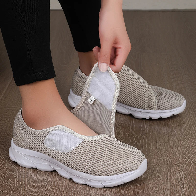 Zapatos ortopédicos casuales nuevos de ancho especial para pies hinchados con juanetes ajustables suaves y cómodos para diabéticos para caminar