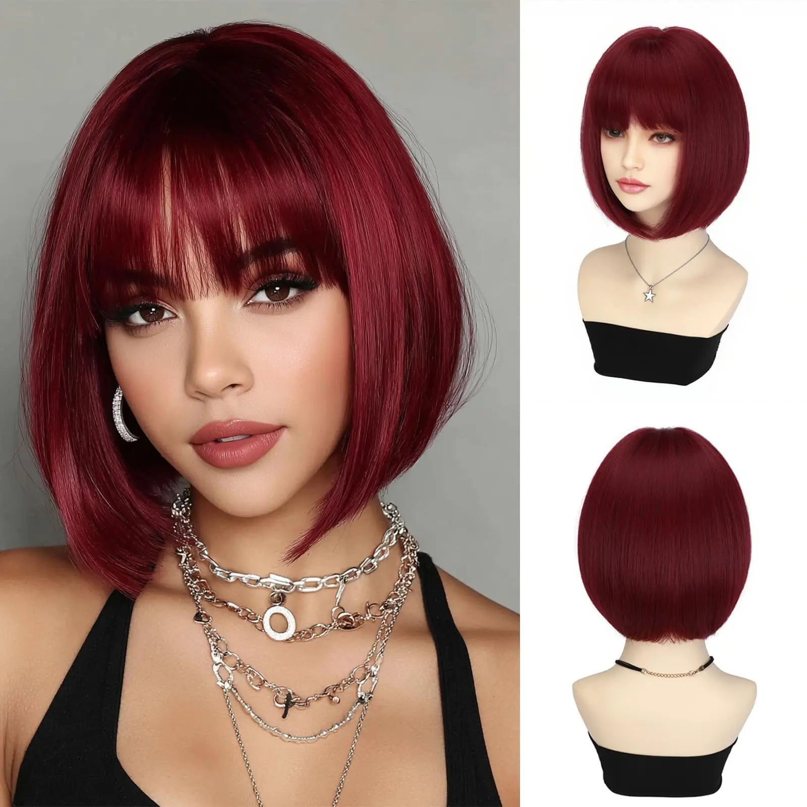 Wine Red Bob Wig