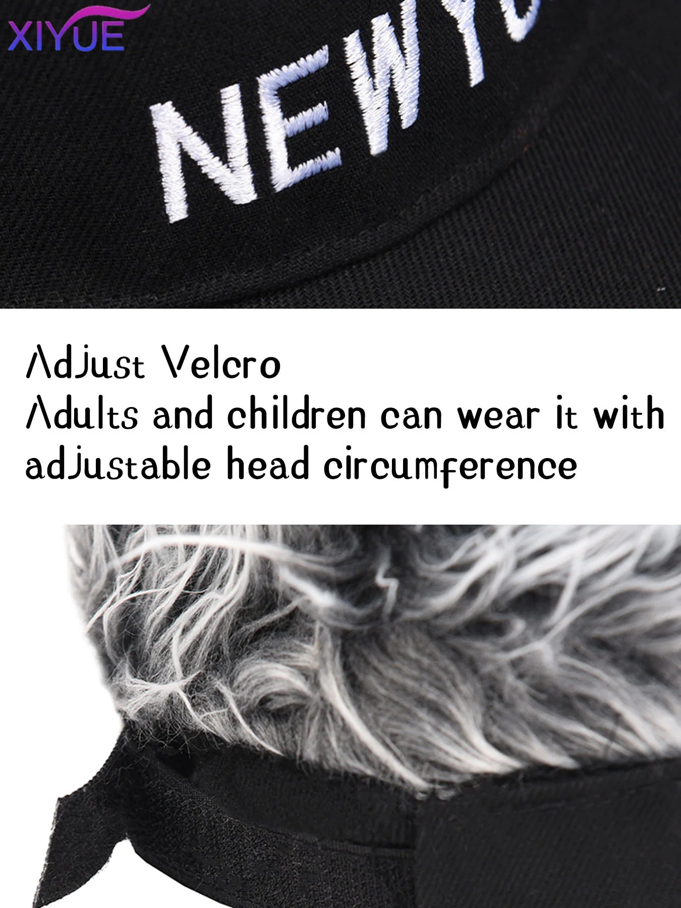 XIYUE Synthetic  Fashion Wig Hat Curved Brim Easy to Wear Comfortable Male Fake Hair Cap for Going Out