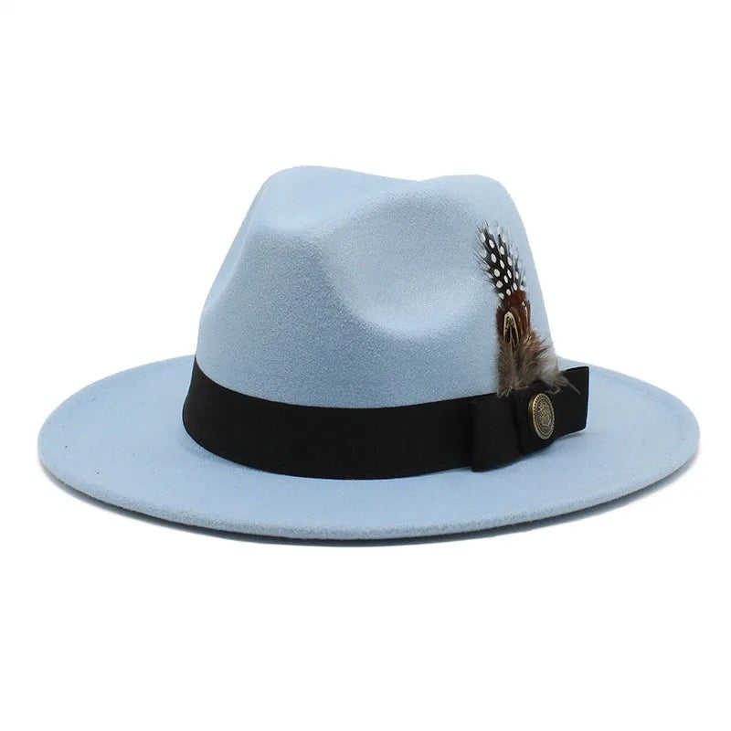 Sombrero Fedora Clásico de Plumas