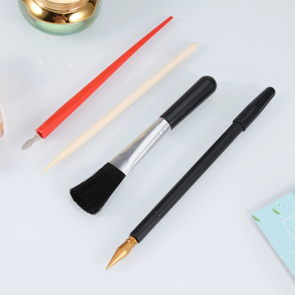4 Pcs Scratch Painting Tool Kit Wood Stylus Pen Brush Knife Stick Craft Supplies Art Instruments Creative Teaching Tools