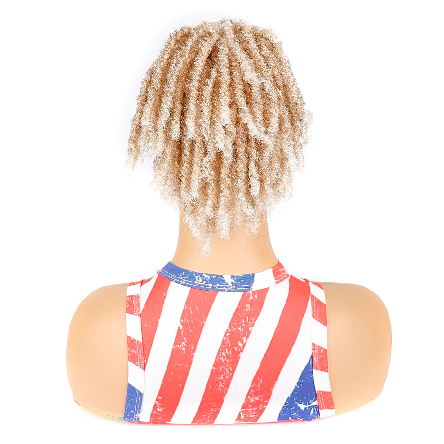 Perruque courte synthétique afro bouclée avec cordon de serrage, queue de cheval, dreadlocks, crochet, tressée, extension de cheveux à clipser pour femmes noires