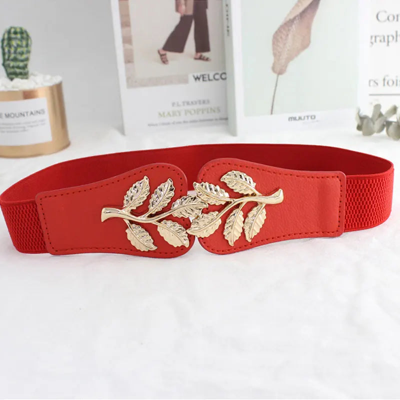 Ceinture en cuir PU métallisé pour femme
