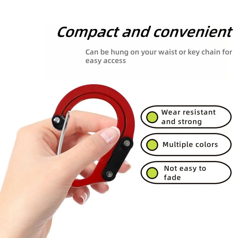 Mountaineering buckle Hybrid Gear Clip - Carabiner Rotating Hook Clip Non-Locking Strong Clips For Camping Fishing Hiking