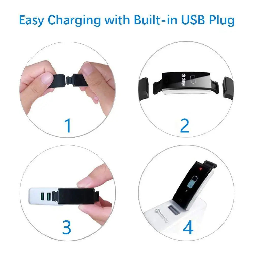 Smart Sports Bracelet Men And Women Pedometer Heart Rate Blood Pressure Fitness Tracker Smartwatch Bluetooth for iOS Android+BOX