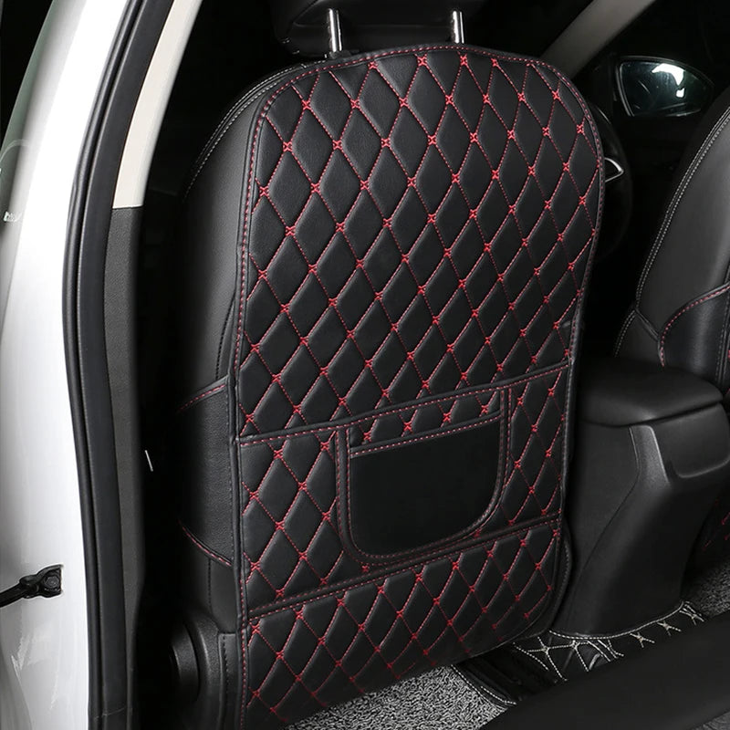 1Pc PU Leather Car Anti-Kick Mats Auto Seat Back Protector Cover For Children Kids Car Back Seat Anti-Dirty Pad Car  Accessories