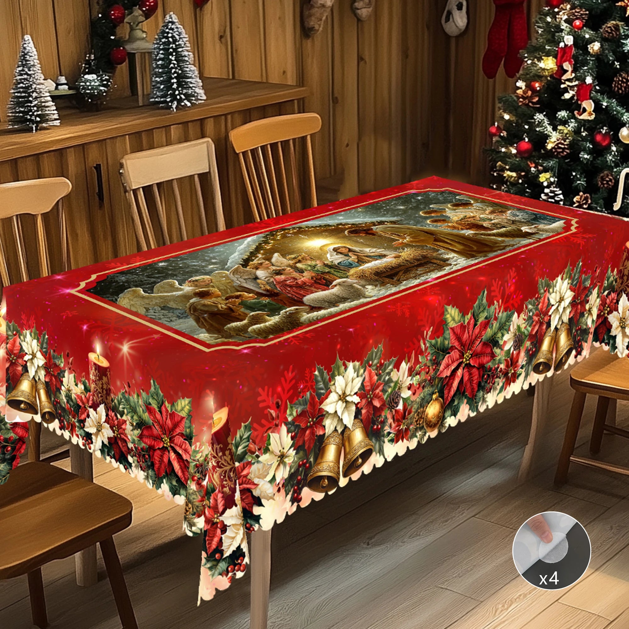 Christmas Red Tablecloth