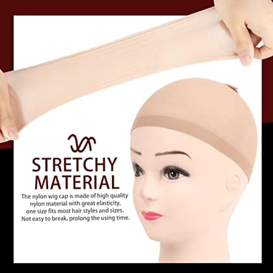 Wig Cap, 4PCS Nylon Wig Caps Nude for Women, Stocking Wig Caps for Halloween, Cosplay. Wig Cap for Women, Men,,Stocking Caps fo