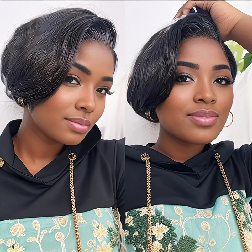 8" Lace Straight Pixie Wig