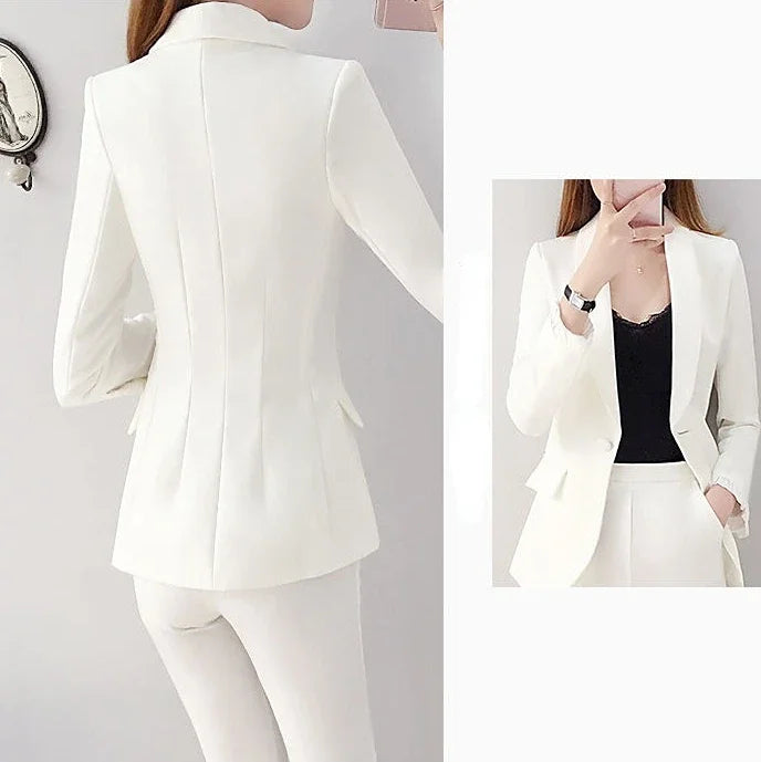 White Trousers Suits Office Blazer and Baggy Professional Women's 2 Pant Set Outfits Two Pieces Sets Pants for Woman Tailor Xxl