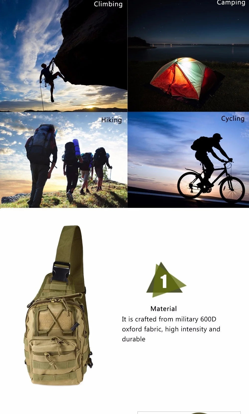 Mochila táctica de hombro Rover EDC para exteriores CCW, bandolera impermeable para senderismo, camping, bolsa de tiro oculta, mochila de caza