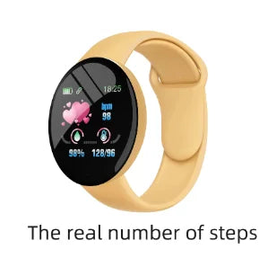 D18 Smart Watch – Heart Rate Monitor, Round Digital Fitness Watch for Men & Women (Band Included, Compare with D20/Y68)