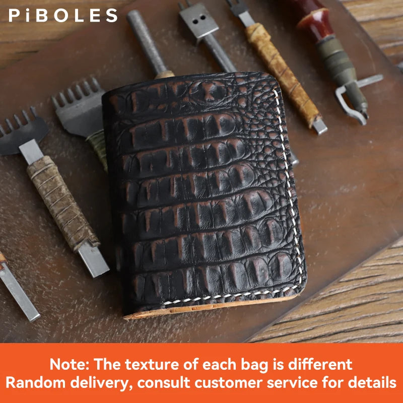 Luxury Genuine Leather Women's Wallet Handmade Leather Bifold Short Wallets For Men Portable Storage Credit Card Holder Purse