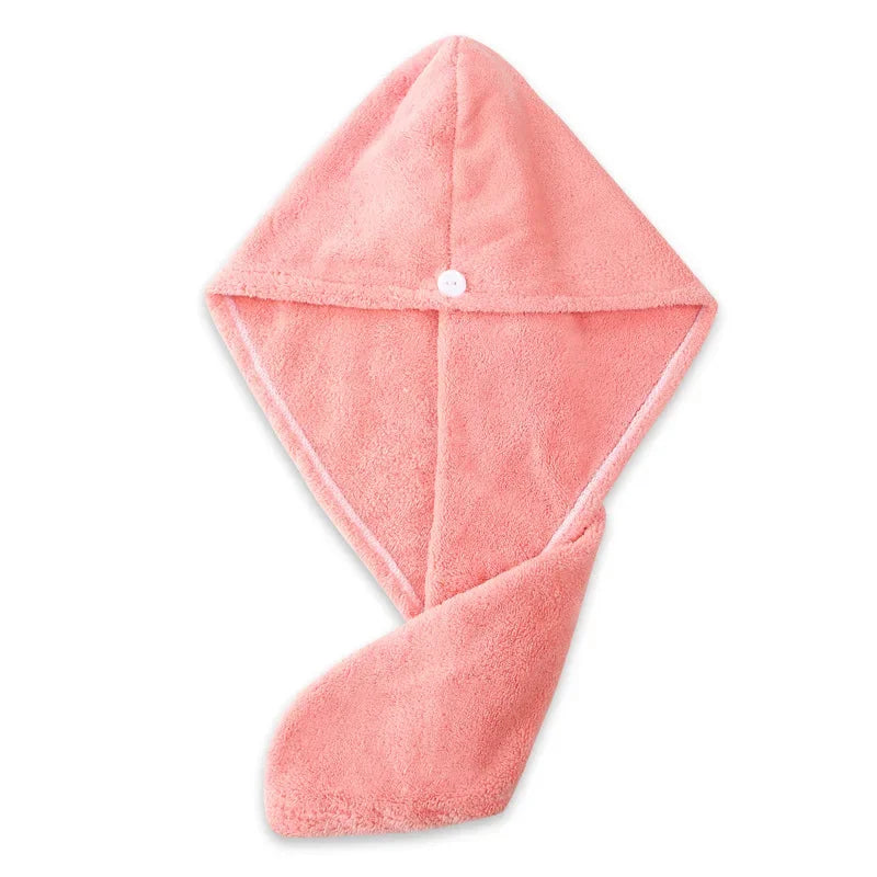 Girl's Hair Drying Hat Quick-dry Hair Towel Cap Hat Bath Hat Microfiber Solid Towel Cap Super Absorption Turban Hair Dry Cap