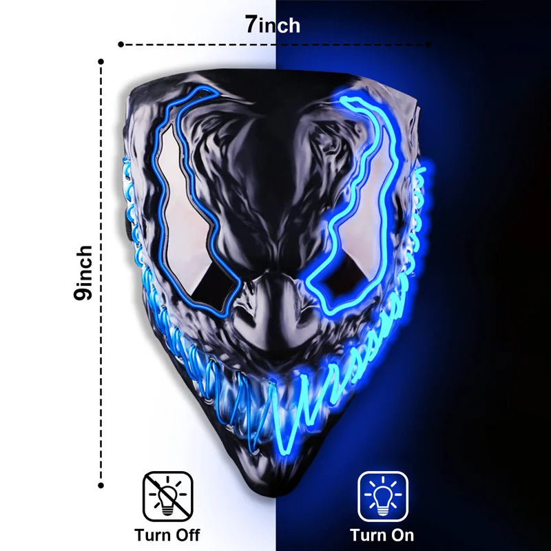Marvel Venom Mask with Lens Halloween Party Decoration LED Mask Propsfor Hot Toys Venom Cosplay Costume Mask Full Face Glow