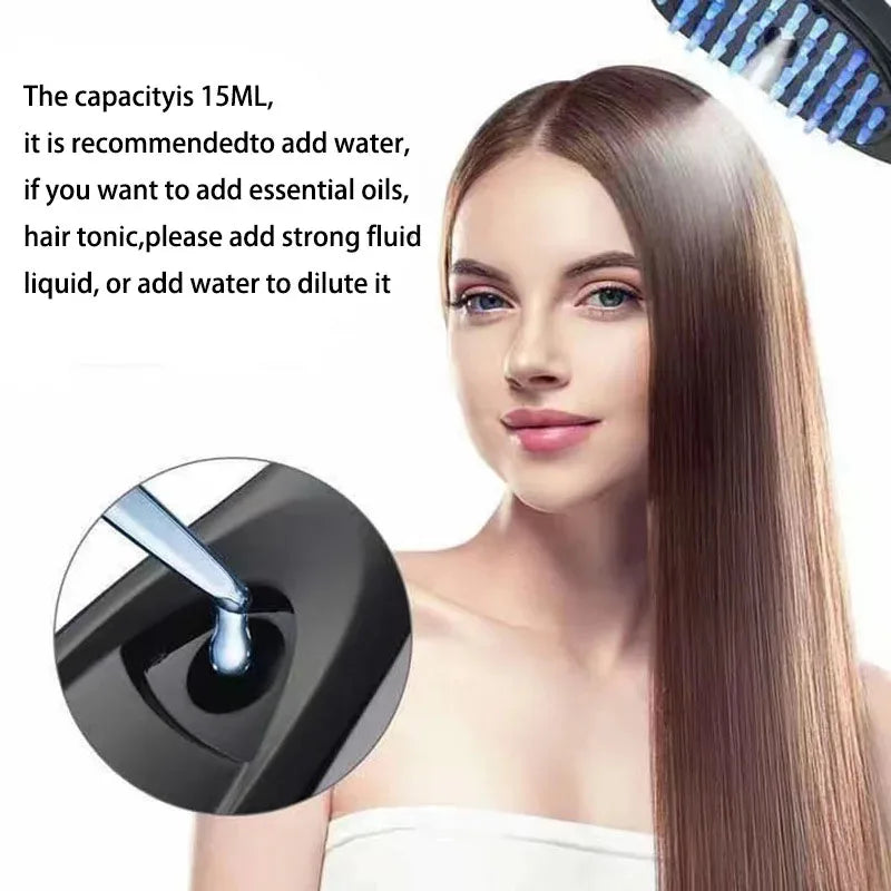 Alwafore Electric Massage Comb Blue Red Light Therapy Vibration Hair Massage Scalp Brush Negative Ion Spray Hair Growth Massager