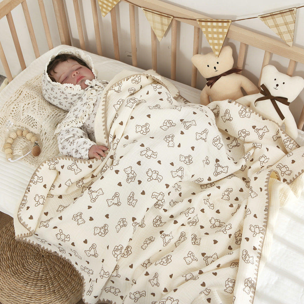 Mantas de bebé para camas, 4 capas de algodón, muselina, ropa de cama, accesorios para bebés, toalla de baño para recién nacidos, madres e hijos