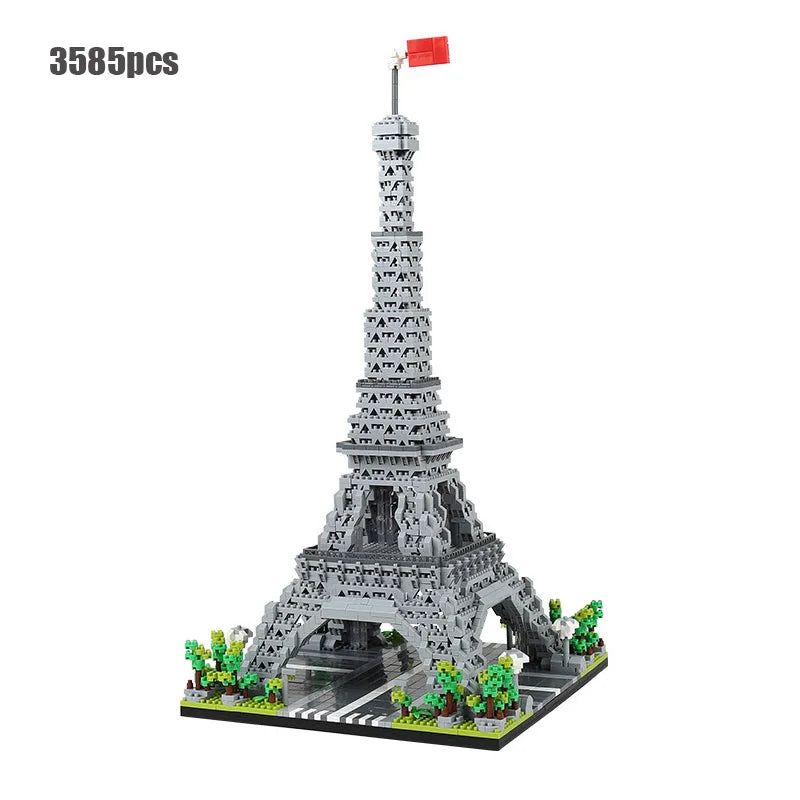 World Famous Architecture Diamond Building Blocks Toy Taj Mahal Vassili Church London Bridge Micro Size Bricks Construction Toys