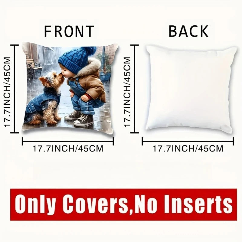 Funda de almohada para niños y perros - Regalo de felpa suave, sin relleno de almohada, diseño adorable para la decoración de la habitación de los niños, perfecto para los amantes de las mascotas