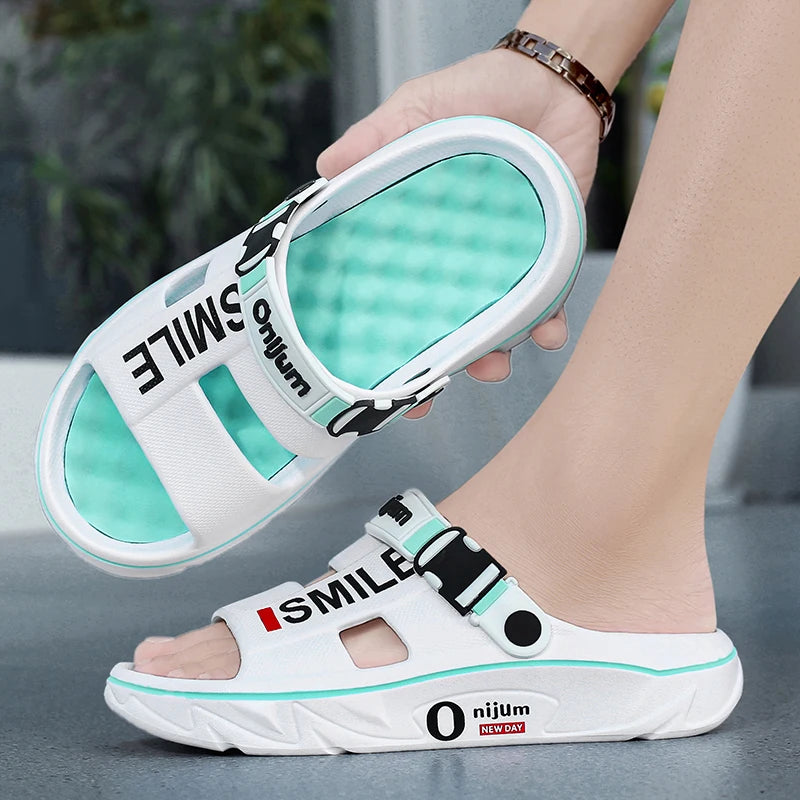 New Men's Massage Slippers Indoor Outdoor Sandals Beach Comfortable Soft Slides Clogs Casual Shoes Men Women Home Slippers