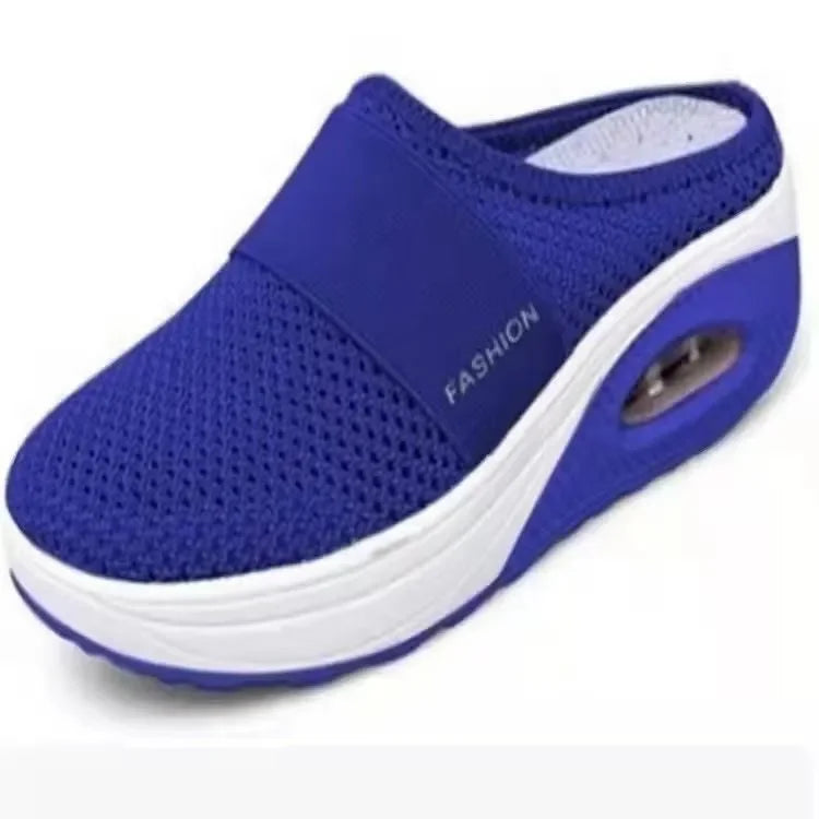 Air Cushion Slip-On Women Walking Shoes Orthopedic Diabetic Ladies Platform Mules Mesh Lightweight Slippers Wedge Female Sneaker