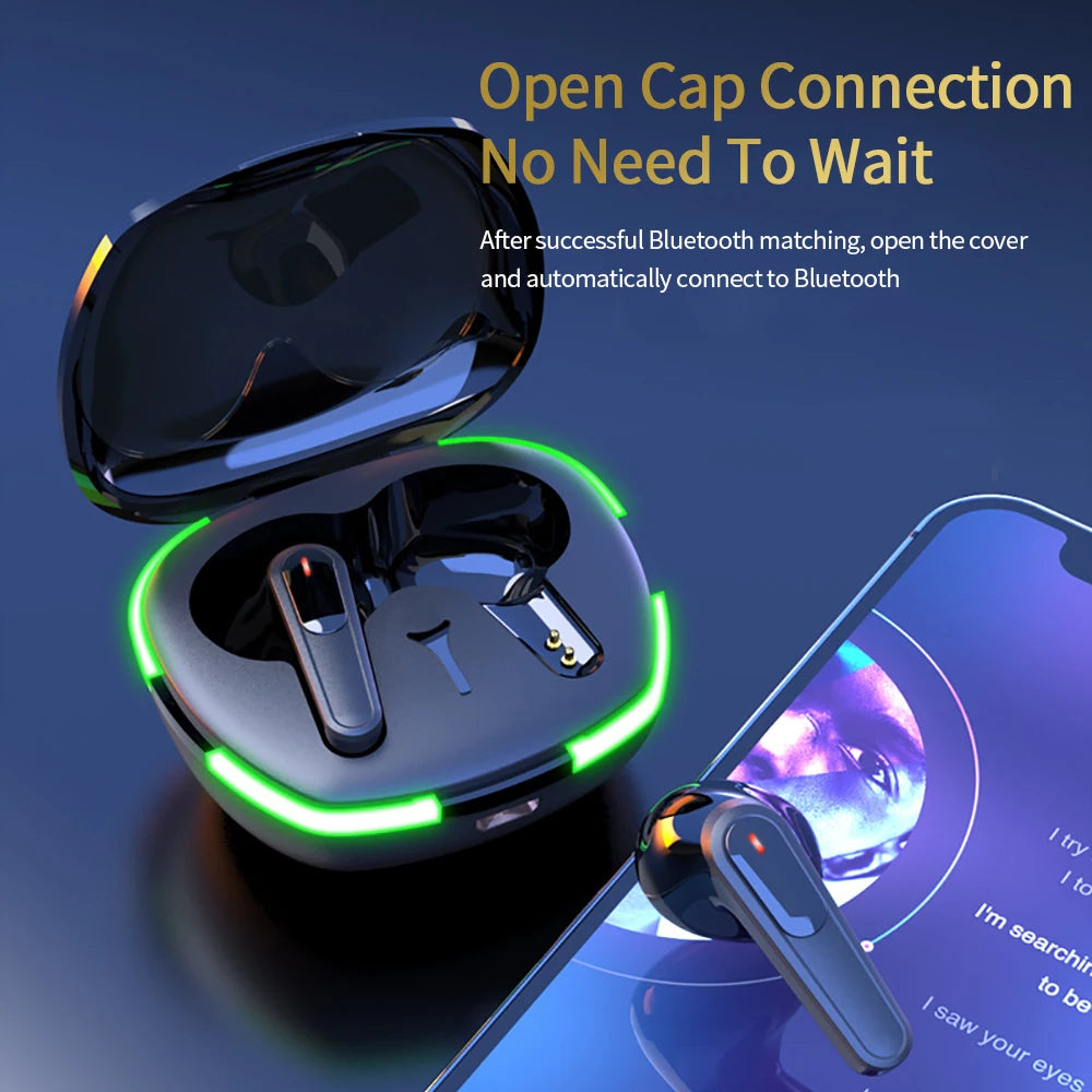 TWS Pro60 Fone Bluetooth 5.0 Earphones Wireless Headphones HiFi Stero Headsets Noise Reduction Sports Earbuds with Mic for Phone