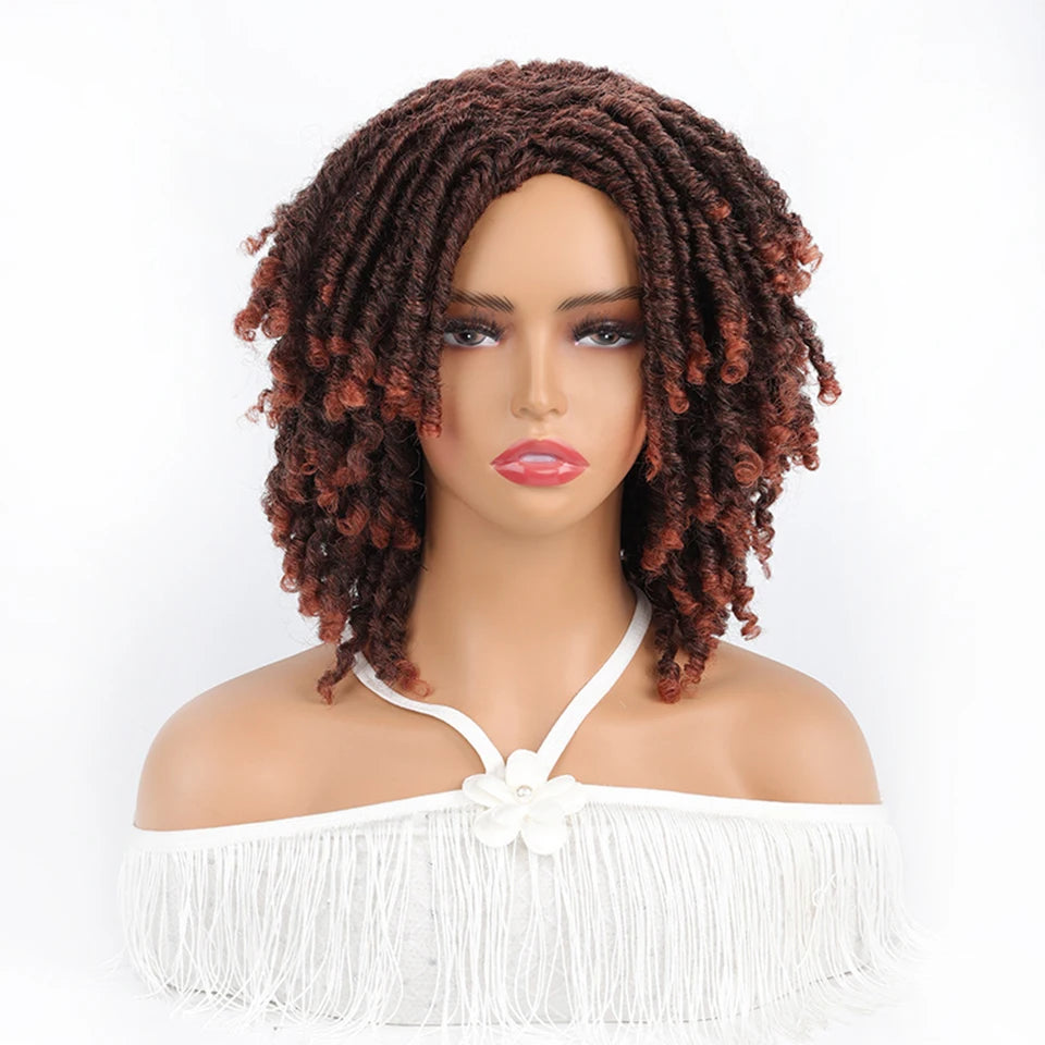 Pelucas de rastas para mujeres, niños y hombres de raza negra, peluca rubia corta rizada, pelucas afro grandes trenzadas, pelucas sintéticas trenzadas retorcidas