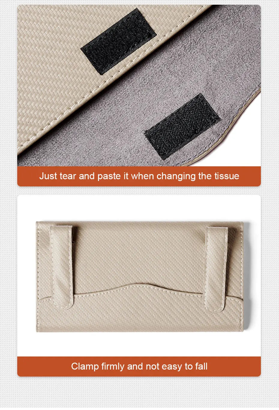 SEAMETAL Car Sunshade Plate Tissue Box Universal Auto Interior Paper Towel Storage Bag Carbon Fiber Sun Visor Tissue Boxes