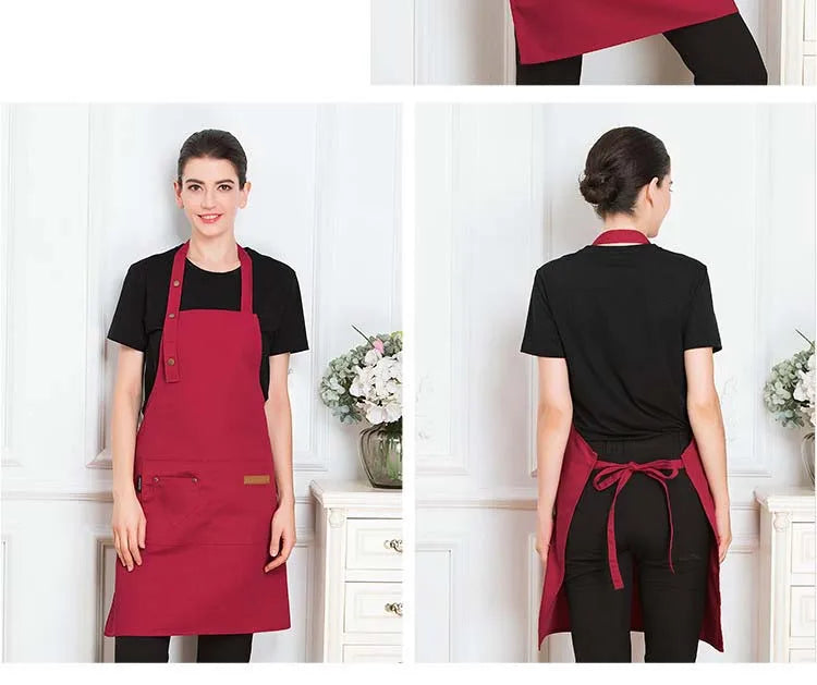 Nouveaux tabliers de cuisine tendance pour femmes et hommes, tabliers de travail pour chefs, pour grillades, restaurants, bars, boutiques, cafés, salons de beauté, studios de manucure, uniformes